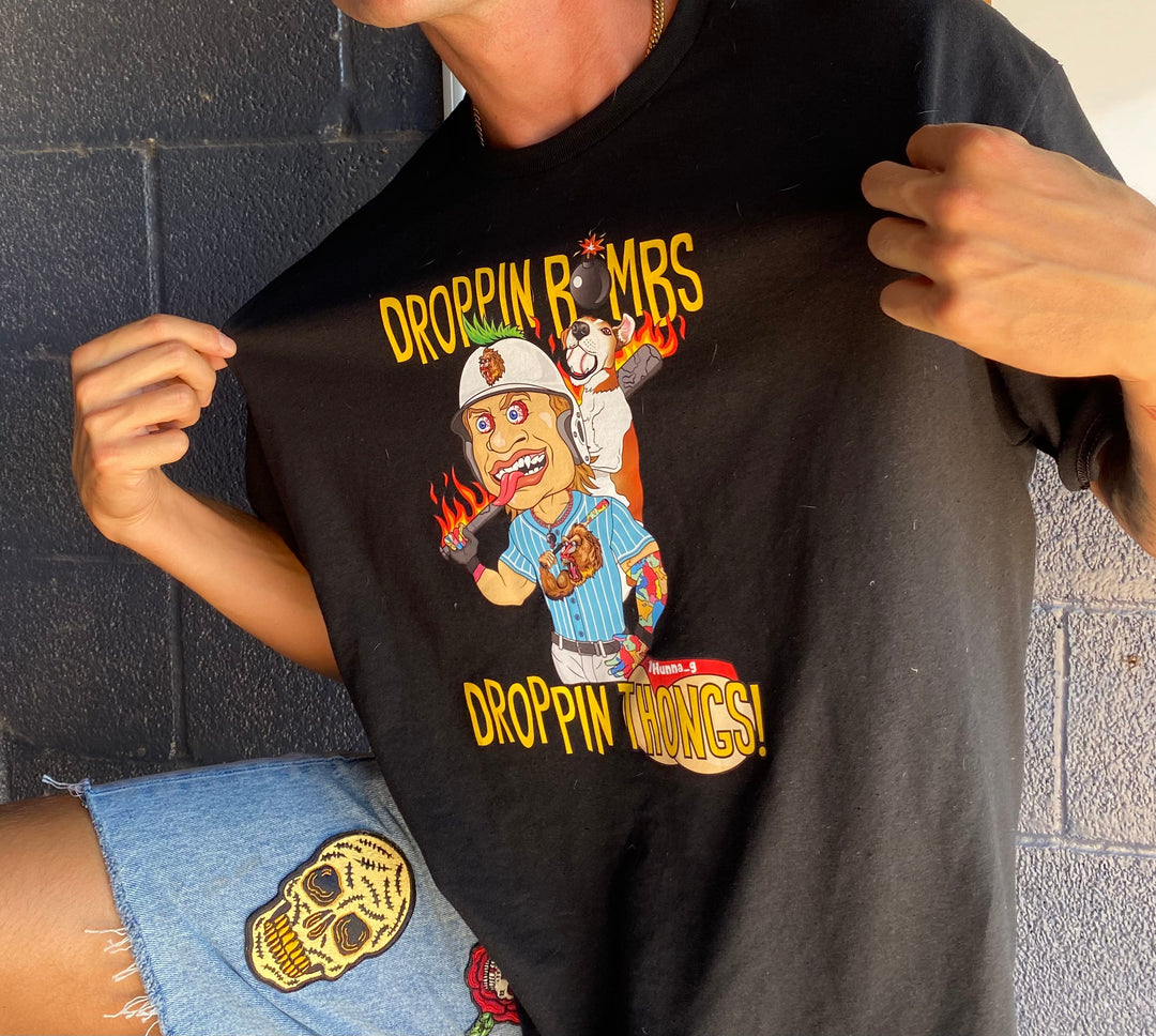 Droppin Bombs Droppin Thongs LIMITED EDITION T-shirt Black